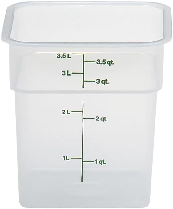 Cambro Food Storage Container (6 Pack) - Classic Series Square - 4 QT (Quart) - Commercial Grade for Food Prep (Translucent) - Image 3