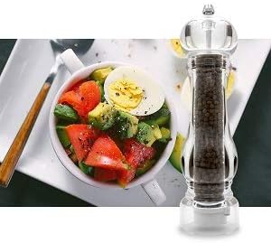 salt and pepper grinder mill set refillable large,the best transparent acrylic grinders for whole peppercorn and himalayan salt - Image 9