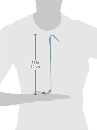 Winco Stainless Steel Ladle with Teal Handle, 1/2-Ounce - Image 2