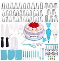 Cake Decorating Supplies Kit,310 PCS Baking Supplies Set with Icing Piping Tips & Russian Nozzles with Pattern Chart,Piping Bags,Mother’s Day Gift by Unknown