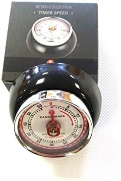 Zassenhaus Magnetic Retro Kitchen Timer, Classic Mechanical Cooking Timer (Black) - Image 3