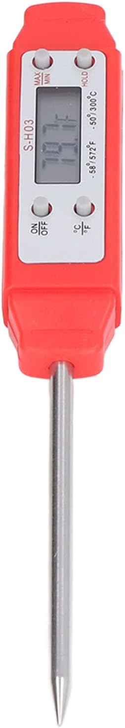 Digital Food Thermometer, Digital Food Thermometer Automatic Calibration Pen High Accuracy Electronic Pocket Thermometer Yellow for Home Use, Multifunctional Accessory (Red) - Image 9