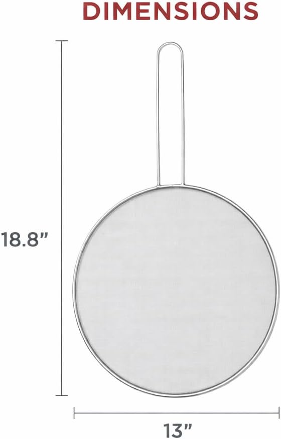 HIC Kitchen Splatter Screen, 18/8 Stainless Steel with Fine Mesh, 13-Inch, Fits Up To 12.5-Inch Pans - Image 5