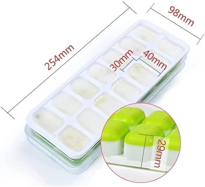 Set of 4 Stackable Silicone Ice Cube Trays with Removable Lids - Flexible, Spill-Resistant, Dishwasher Safe (Black) - Image 5
