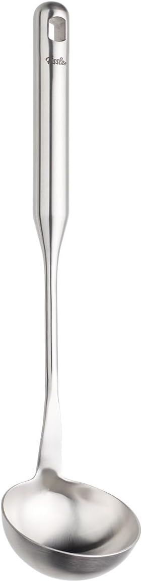Fissler Essential Soup Ladle, 18/10 Stainless Steel Kitchen Utensil for Soups & Sauces, Ergonomic Handle, Dishwasher Safe