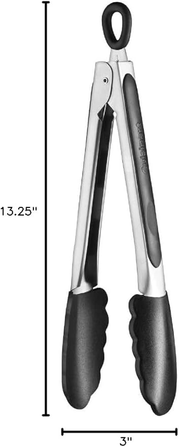 Cuisinart Silicone-Tipped 9-Inch Tongs,Black - Image 2