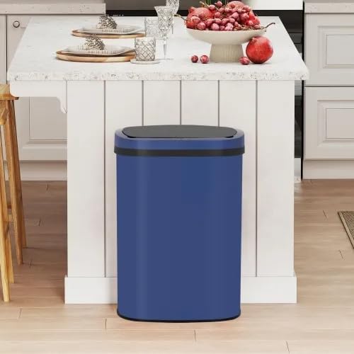 13 Gallon Automatic Trash Can with Lid, Touch Free Stainless Steel Kitchen Trash Can Touchless Garbage Can 50L High Capacity Electronic Sensor Trash Bin Waste Bin for Room Kitchen Office (Deep Blue) - Image 8