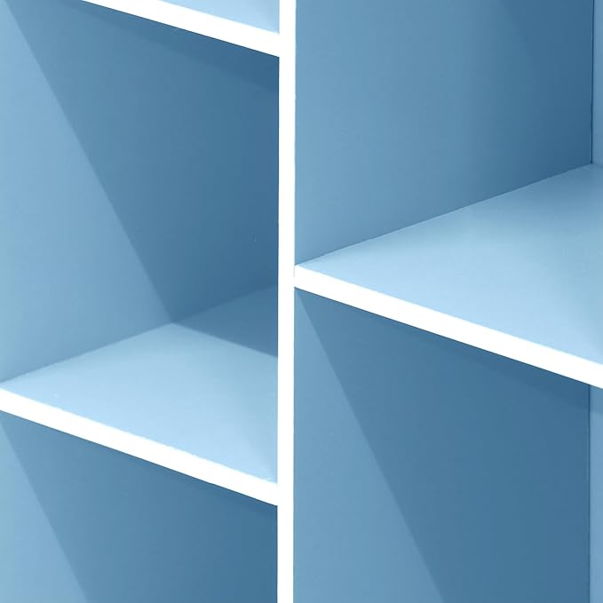 Furinno LUDER Book Shelf, 5-Cube Bookshelf, Reversible Bookcase, 9.4 x 19.5 x 31.5, Easy Assembly, for Living Room, Bedroom, Home Office, White/Light Blue - Image 8