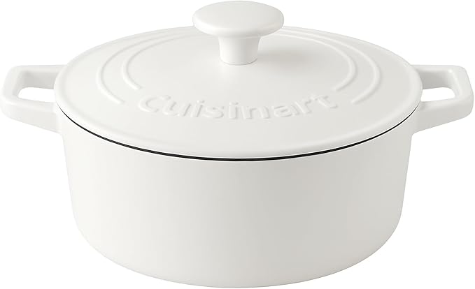 Cuisinart Chef's Classic Enameled Cast Iron Round Covered Casserole (White, 7-Quart) by Cuisinart