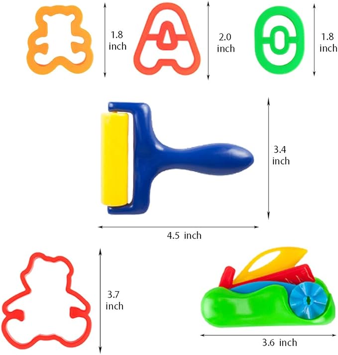 Kids Letter Molds Tools Set,Numeral Various Plastic Animal Molds for Creative Cutting (63 Pieces)