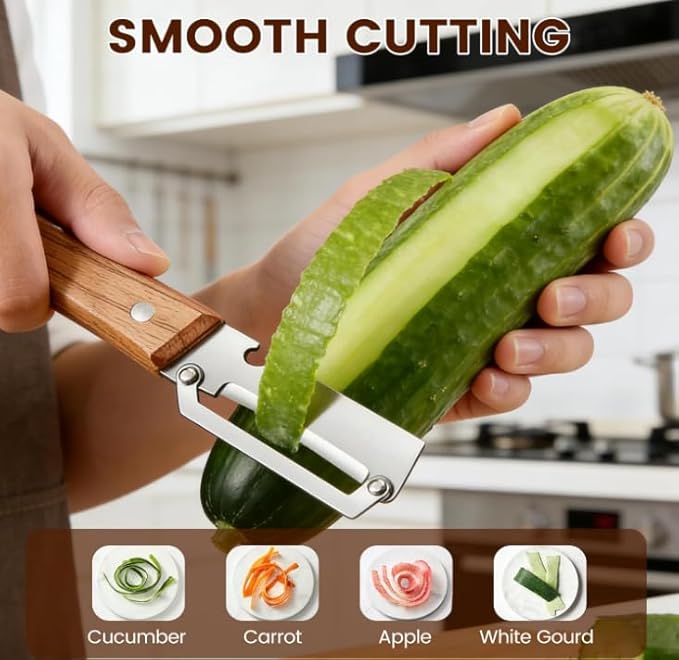 Multi-Functional Vegetable Peeler for Kitchen, with Ergonomic Non-Slip Handle, Good Sturdy, 2 in 1 Fruit Peeler and Bottle Opener, best for potato, vegetable, apple, carrot and more(2pcs) - Image 6