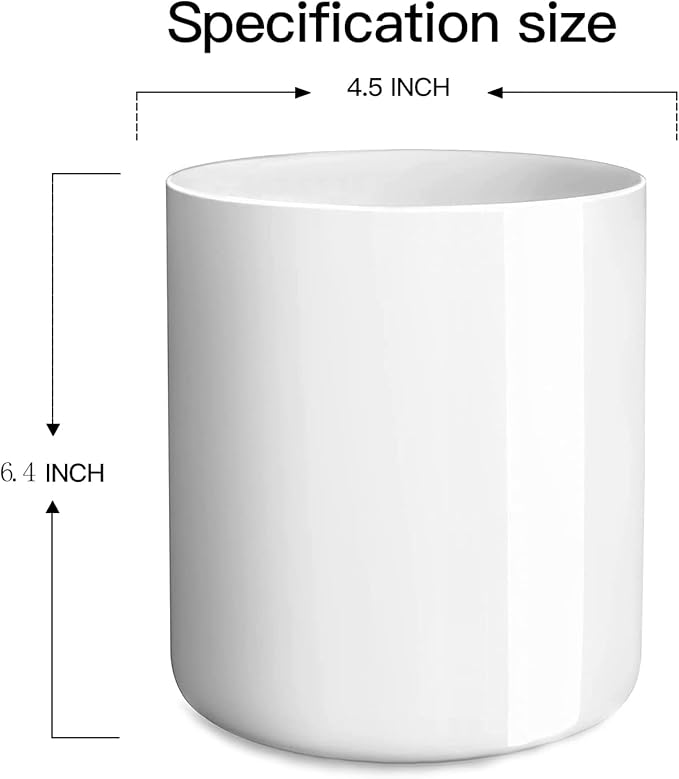 LATCHHOOK White utensil holder for Countertop, Glossy White Ceramic Utensil Holder for Kitchen Counter Easy to Clean, Modern Small Cooking Utensil Holder Spatula Crock for Décor, 4.5×6.4 IN - Image 6
