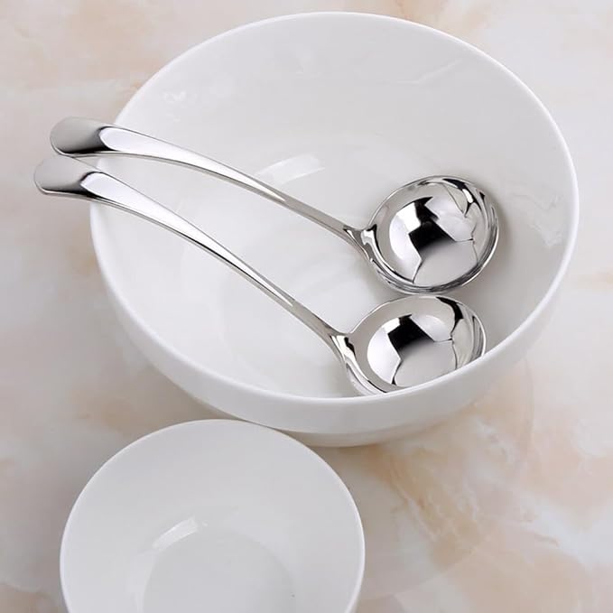 Small ladle,Gravy Ladle,Soup Sauce 18/10 Stainless Steel 7.9‘’ Ladle (2 Pack,Silver). - Image 7