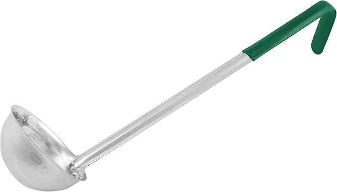 Winco Prime One Piece Stainless Steel Ladle, NSF Listed,Green by Winco
