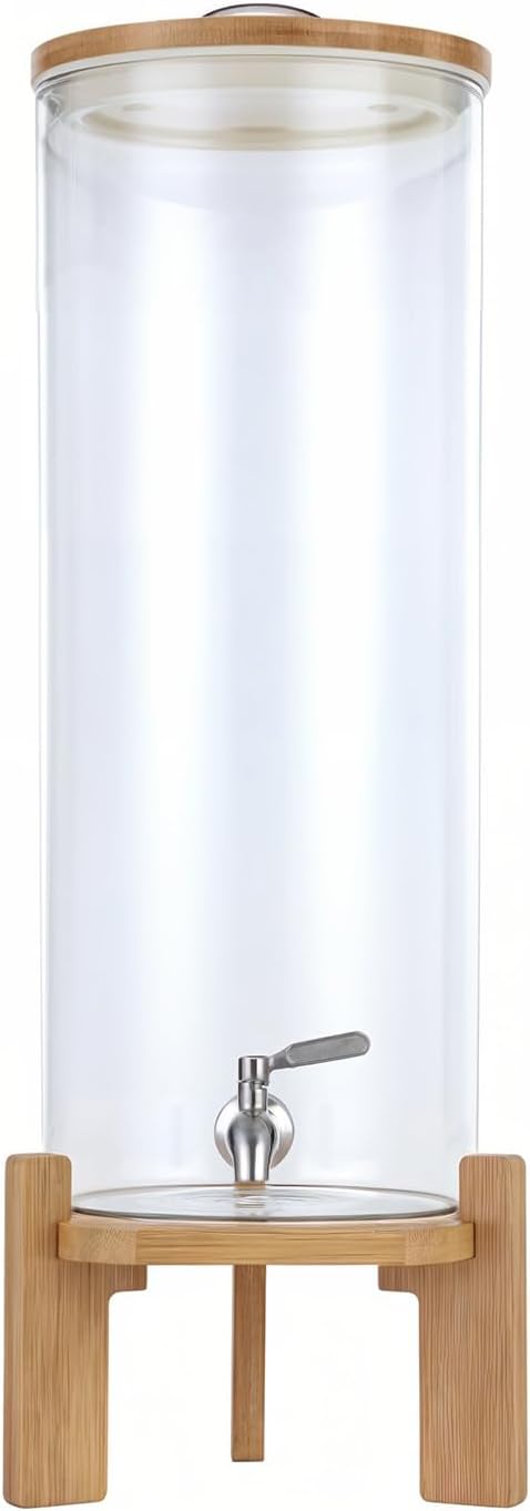 Beverage Dispenser,3.5 Gallon Glass Drink Dispenser with Stand,Glass water dispenser with Spigot, Large Drink Dispensers for Parties,Water Dispensers for Bar,Wedding,Restaurants 13L - Image 8