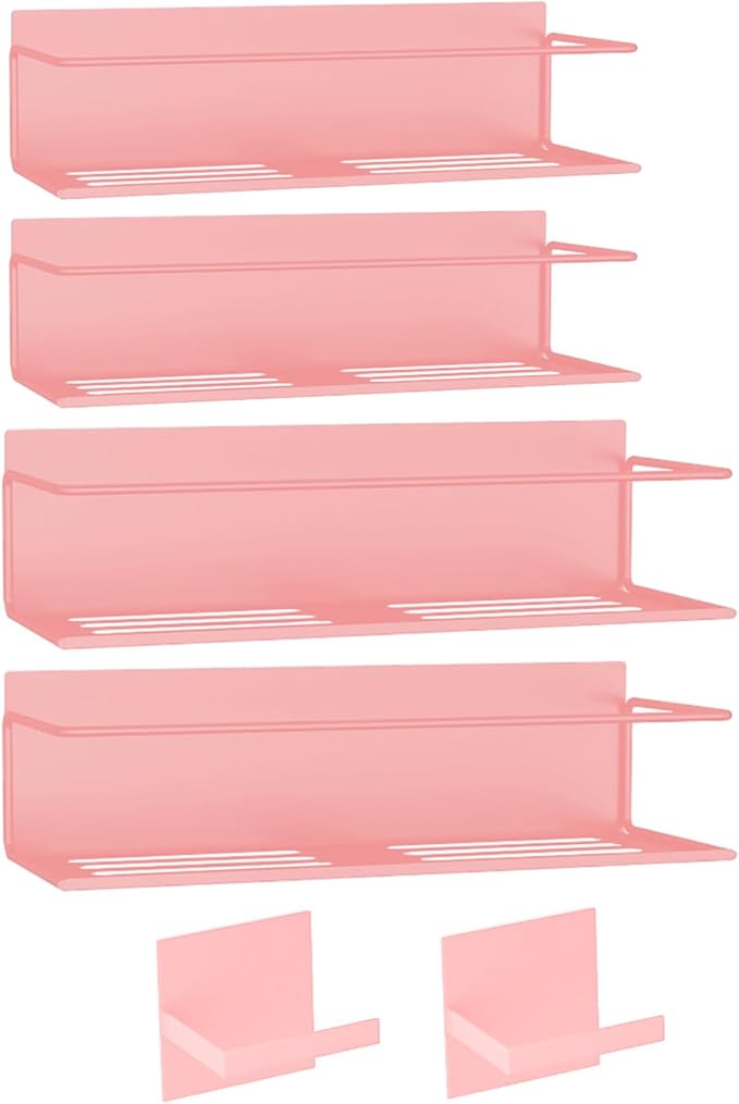 Magnetic Spice Rack For Refrigerator Magnetic Fridge Shelf For Kitchen Spice Organizer Magnetic Shelf For Fridge Space Saving Pink 4 Pack With Magnetic Paper Towel Holder - Image 7