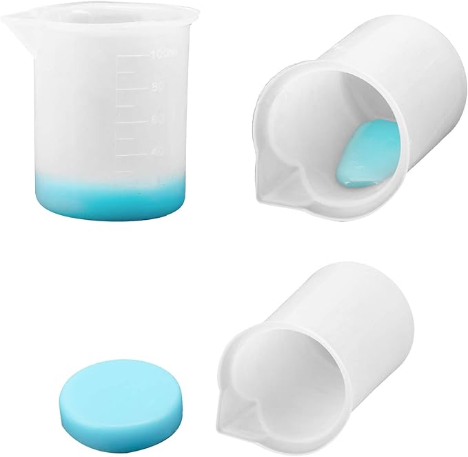 Gartful 100ml Silicone Measuring Cups for Resin Mixing, 6PCS Mixing Cups for Epoxy Resin, Jewelry Casting Molds, Acrylic Paint, Reusable Non-stick Pouring Tools