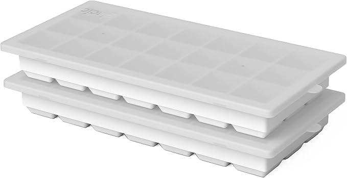 Ice Cube Tray – Small Silicone Molds with Lids, BPA-Free and Flexible for Cocktails and Beverages – Set of 2