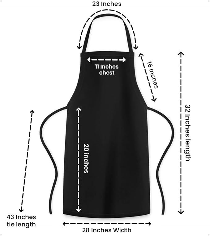 Avalon Kitchen Aprons for Men - 100% Polyester Chef Apron Women with Extra Long Ties - Cooking Aprons for Women & Mens Apron - Image 6