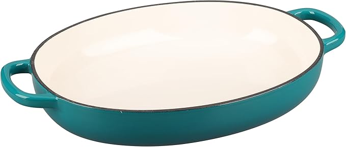 EDGING CASTING Enameled Oval Cast Iron Dutch Oven Pot with Lid, Bread Dutch Oven for Sourdough Bread Baking, Dutch Oven Bread, Bread Oven, 6QT, Darkcyan - Image 7
