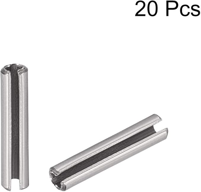 uxcell Slotted Spring Pin - M1.5 x 6mm 304 Stainless Steel Split Spring Roll Dowel Pins Plain Finish 20Pcs