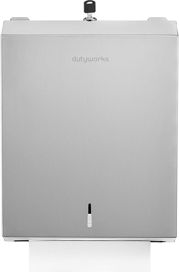 Commercial Paper Towel Dispenser Wall Mount, Stainless Steel C-Fold Multifold Trifold Holder with Lock, Large Capacity for Bathroom Kitchen Office Restaurant Industrial