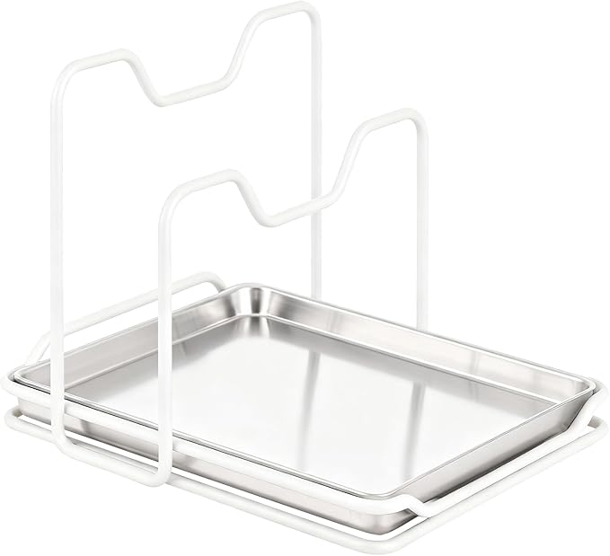 Pot Lid Holder While Cooking, 304 Stainless Steel Spoon Rest with Lid Holder for Countertop, Multifunctional Pan Lid Storage and Utensil Organizer for Stove Top