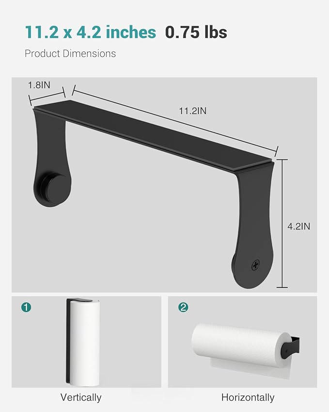 PAROTO Magnetic Paper Towel Holder for Fridge, Black Paper Towel Holder for Kitchen, Strong Magnet for Refrigerator, RV, Garage, BBQ, No Drilling, Kitchen & Bathroom Organizers and Storage - Image 7