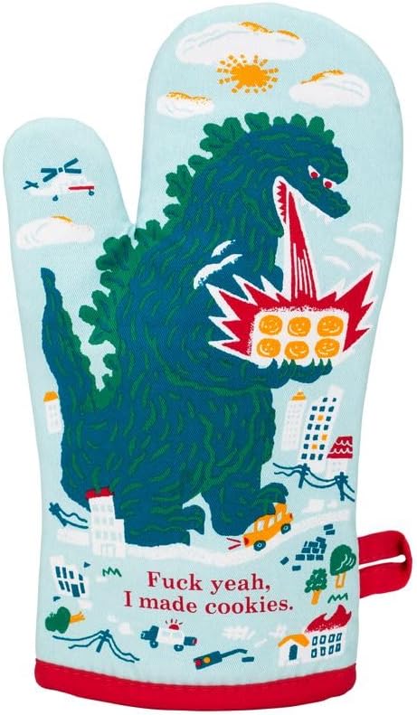 Fuck Yeah Cookies Oven Mitt Funny and Cute Oven Mitts, Home Kitchen Gifts, Cooking Accessories, Super-Insulated Quilting, Comfy Natural-Fitting Shape, Pot Holders, 100% Cotton, Size 12.5" L x 7.5" W