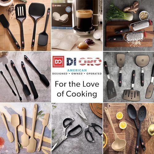 DI ORO Silicone Spoons for Cooking - Large Kitchen Spoons for Mixing, Serving, & Stirring - 600°F Heat-Resistant Non Stick Utensils – Big Solid & Slotted Basting Spoons - Dishwasher Safe (2pc, Clay) - Image 8