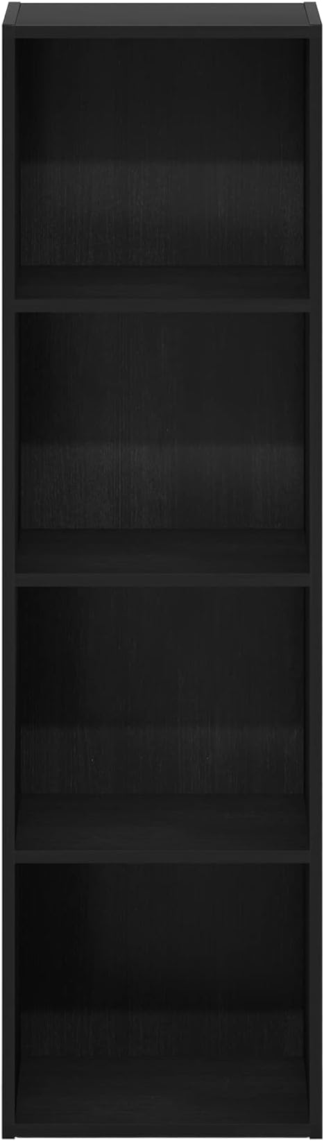 Furinno PASIR Book Shelf, 4-Tier Modern Bookshelf, Open Shelves Bookcase 9 x 12 x 42, Easy Assembly, for Living Room, Bedroom, Home Office, Blackwood - Image 8