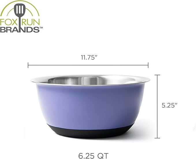 Fox Run Stainless Steel Mixing Bowl, Purple, 6.25 Quart - Image 7