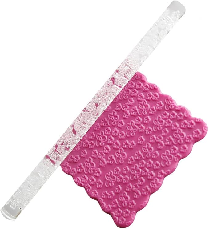 Rengue Acrylic Rolling Pin with 28 Patterns, Compliant Material, Comfortable Grip, 16 X 1 Cm, Lightweight for Dough and Pastry Acrylic Rolling Pin with 28 Patterns, Nan Kitchen (#21)
