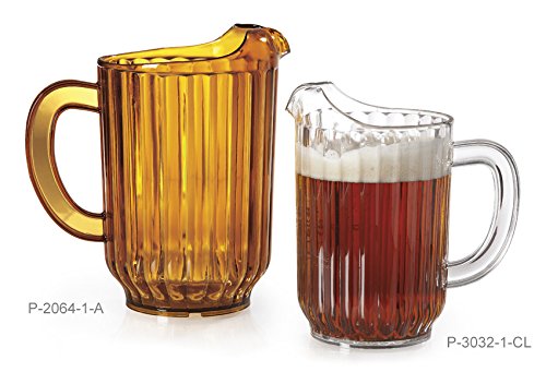 G.E.T. P-2064-1-A-EC BPA-Free Break-Resistant Restaurant Style Plastic Pitcher, 60 Ounce, Amber - Image 7