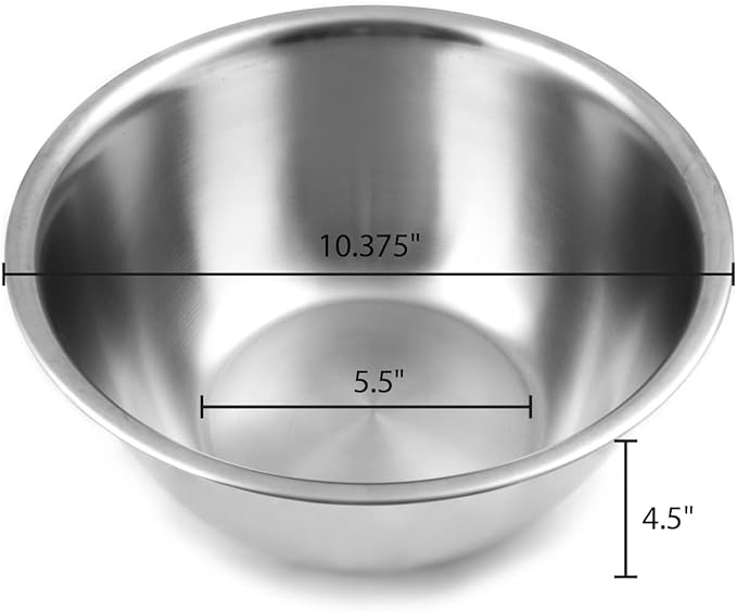 Fox Run Stainless Steel Mixing Bowl, Set of 3 Nesting Mixing Bowls, 4.25, 6.25, and 10.75 Quarts - Image 6