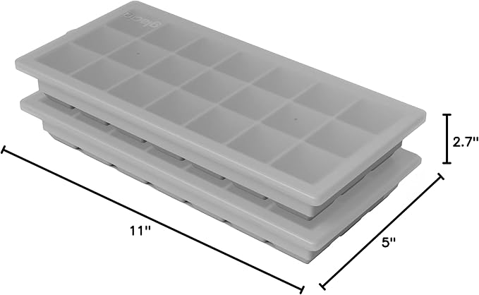 Ice Cube Tray – Small Silicone Molds with Lids, BPA-Free and Flexible for Cocktails and Beverages – Set of 2