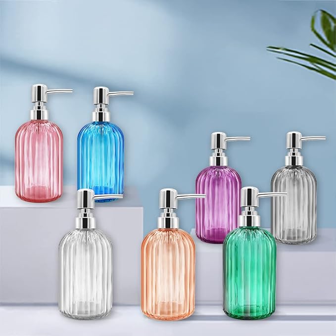 Soap Dispenser - 2 Pack 14 Oz Kitchen Soap Dispenser with Pump, Bathroom Transparent Soap Dispenser Bottle for Hand Soap, Dish Soap or Lotion (White)
