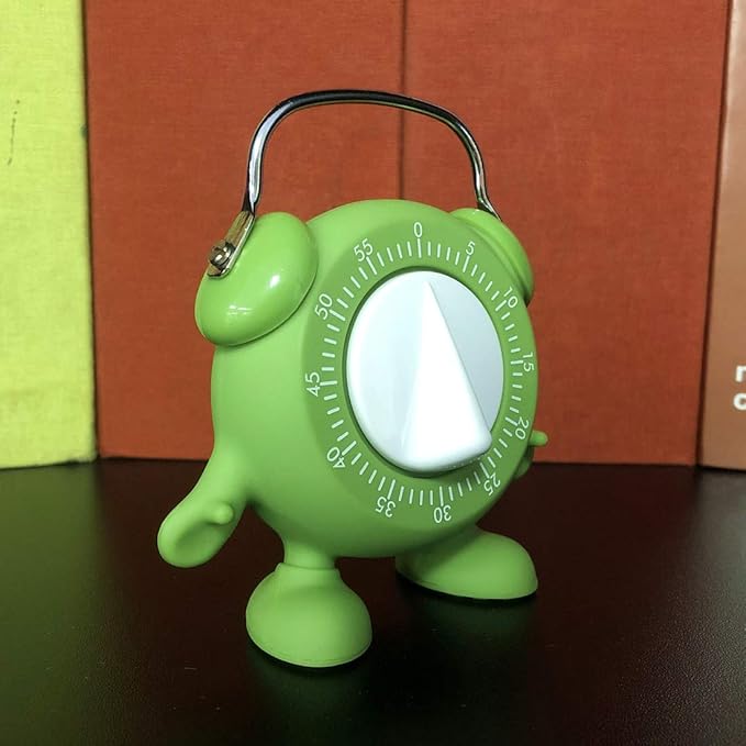 Kitchen Timer, 60 Minutes Countdown Cooking Teaching Egg Potty Training Wind Up Cute Timeout Timer No Battery (Green)