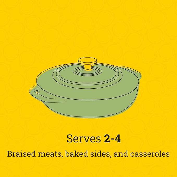 Lodge Essential Enamel Braiser - Refrigerator- & Oven-Safe up to 500° F - Heat-Retaining, Induction-Safe & PFAS-Free Enamel Cookware - 3.5 Quart, Desert Sage - Image 7