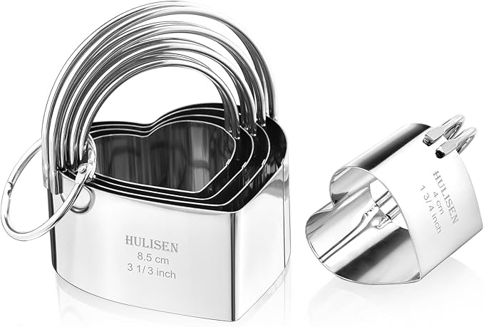 HULISEN Heart Cookie Cutter Set (5 Pieces/Set), Stainless Steel Biscuit Cutter with Handle, Professional Baking Tools Set, Gift Packaging (Heart Shaped) - Image 8