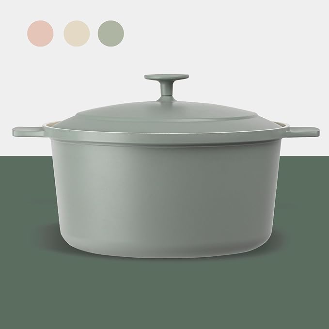 Gotham Steel 5 Qt Dutch Oven Pot with Lid, Nonstick Ceramic Dutch Oven Stock Pot, 10 in 1 Cooking Pot & Dutch Oven for Bread Baking, Stovetop Oven & Dishwasher Safe, Sage Green - Image 10