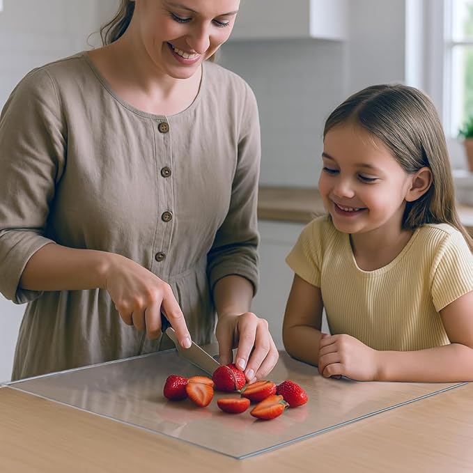 Acrylic Cutting Board with Counter Lip, Clear Cutting Boards for Countertop Protector, Non-Slip Dough Mat for Kitchen Counter, Aesthetic Kitchen Decor Gadgets House Warming Gifts New Home(20"x16") - Image 9