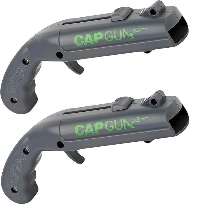 2PCs Grey Cap Gun Bottle Opener - Fun and Functional Novelty Beer Bottle Opener with Realistic Design, Gift for Beer Lovers, Parties, and Themed Events