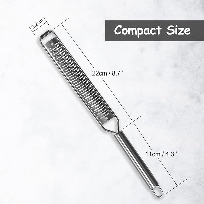 VOVOLY Lemon Zester, Cheese Grater, Parmesan Cheese, Ginger, Garlic, Nutmeg, Chocolate, Citrus, Lime Zester & Grater, Kitchen Tool with Razor-Sharp Stainless Steel Blade - Image 7