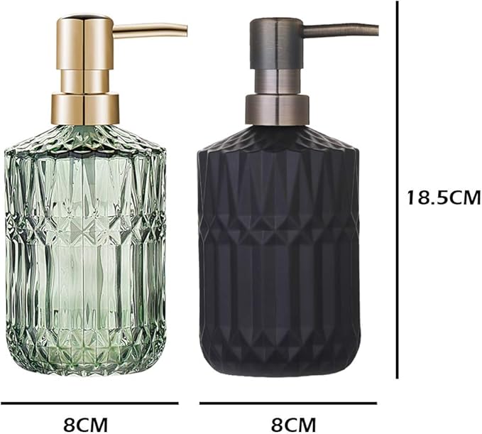 YunNasi Soap Dispenser with Pump, Refillable Liquid Hand Soap Dish Soap Dispensers for Bathroom Counter, Kitchen Sink (Black)