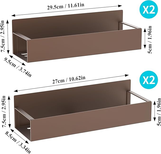 HuggieGems 4 Pack Magnetic Spice Storage Rack Organizer for Refrigerator and Oven, Bronze Fridge Organizers and Storage - Image 7
