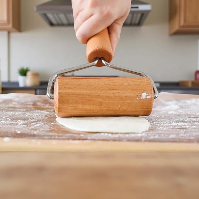 Stainless Steel & Beechwood Rolling Pin with Adjustable Thickness - Ergonomic Dumpling/Pasta Maker、Pizza, Kitchen Tool for Home Chefs, Dishwasher Safe & Rustproof Design (Y) - Image 9