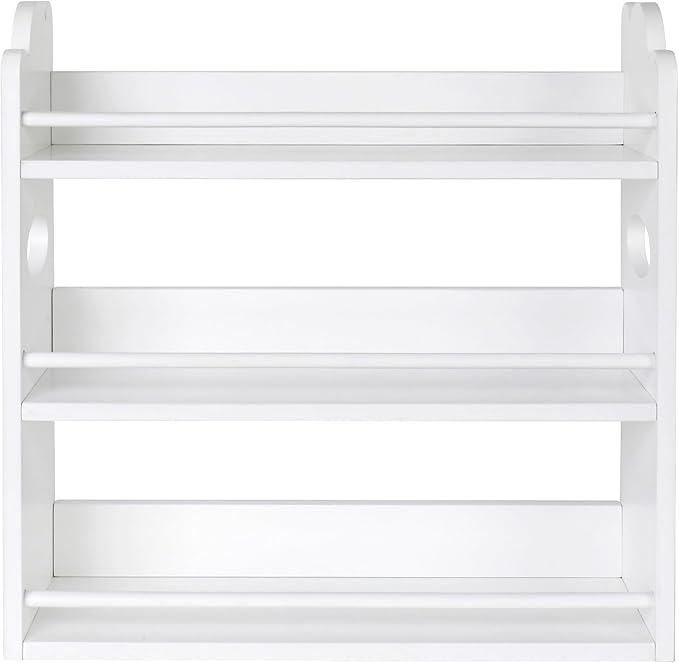 3 Tier Bamboo Spice Rack, Spice Rack Organizer, Seasoning Jars Rack Shelf Spice Organizer for Kitchen Counter or Wall Mounting, Spice Storage Holder with handles, Jars Not Included, White - Image 7