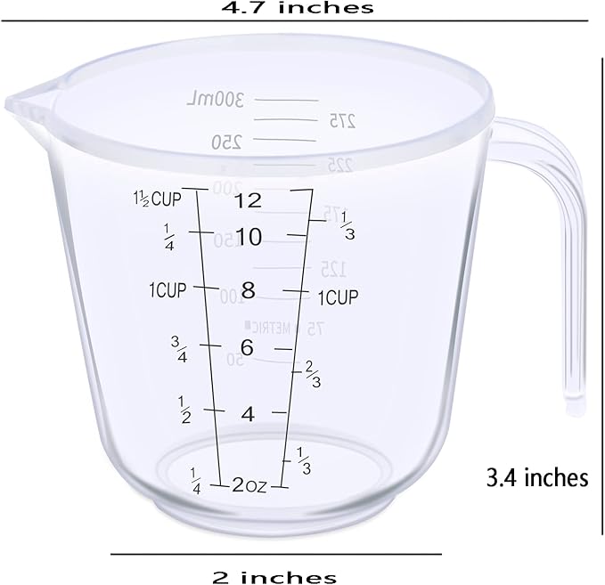DOTINGHUX Measuring Cup, 1 ½ Cup, Clear - Image 3