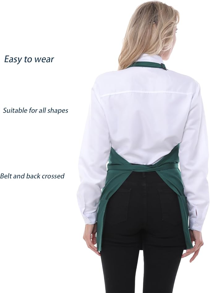 Aprons for Women with 3 Pockets, Server Apron, Aprons for Cooking, Chef Apron, Comfortable Material Adjustable